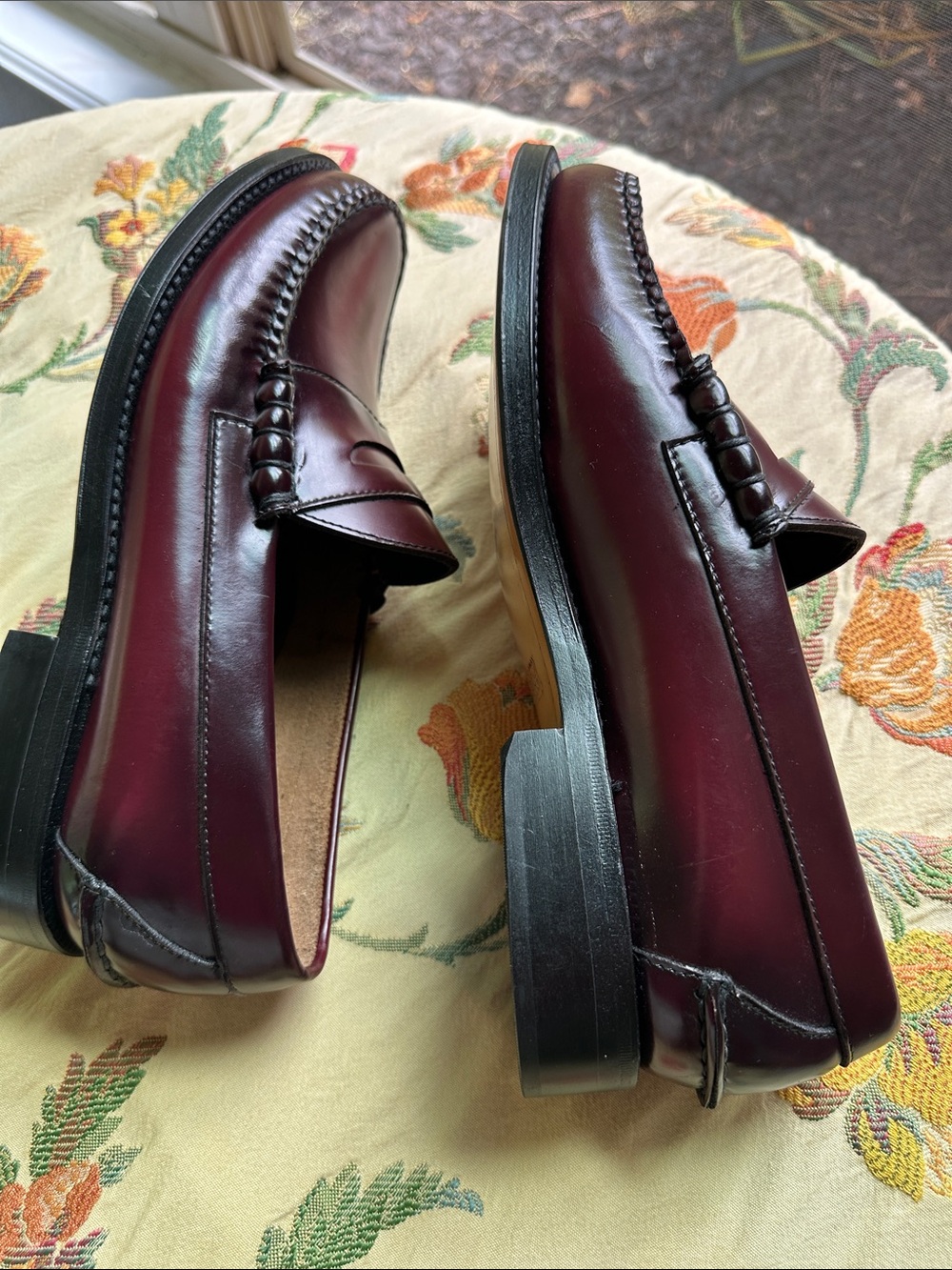 Johnston & Murphy Men's Penny Loafers - Burgundy Oxblood 8 3E NWOT - Picture 2 of 5